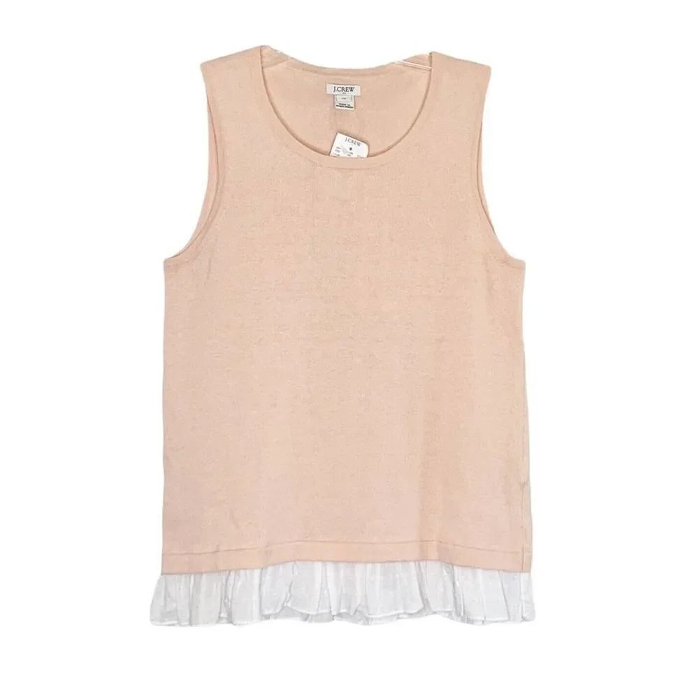 J.Crew Factory Store Women’s Light Orange/Peach Sleeveless Top Ruffle Size XS